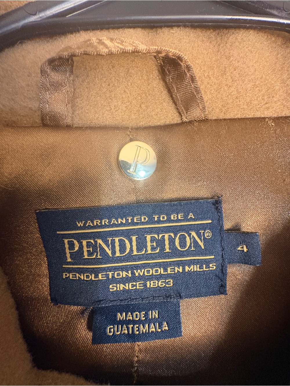 Pendleton Women’s Wool Peacoat Jacket Size 4 Camel Double Breasted - Picture 4 of 14